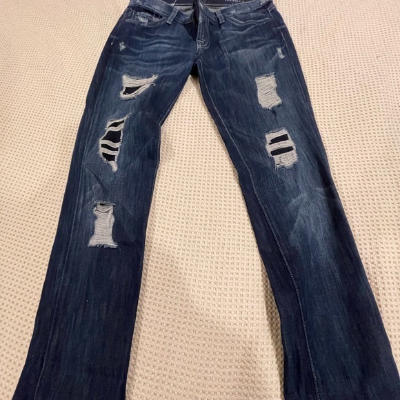 7 For All Mankind Denim - 7 for all mankind distressed Roxanne skinny jeans‎